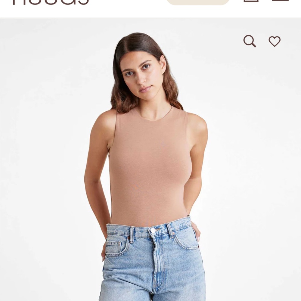 Nuuds classic crewneck tank bodysuit size M- clay- VGUC